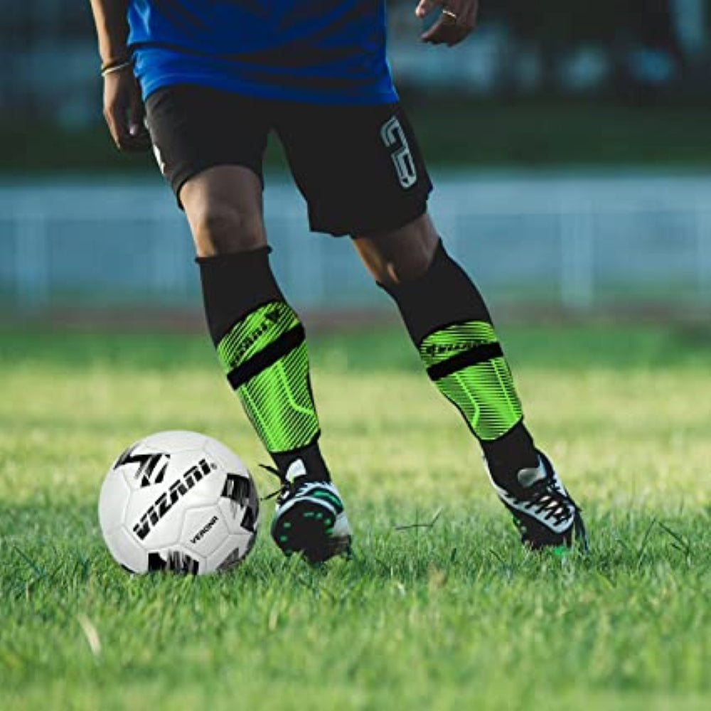Vizari Matera Soccer Ankle Protection Shin Guard with Ankle Protection – Green/Black