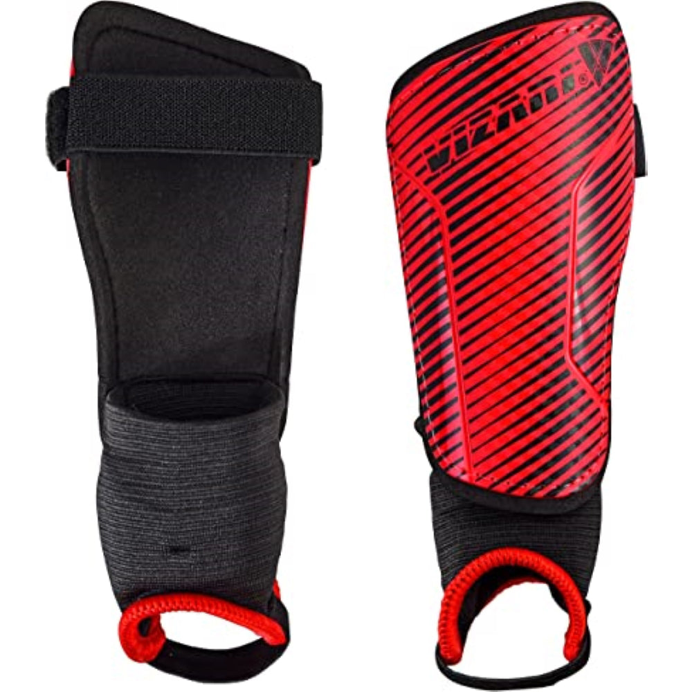 Vizari Matera Soccer Ankle Protection Shin Guard with Ankle Protection – Red/Black