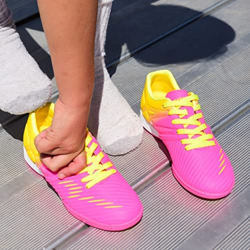 Vizari Liga Indoor Soccer Shoes – Pink/Yellow