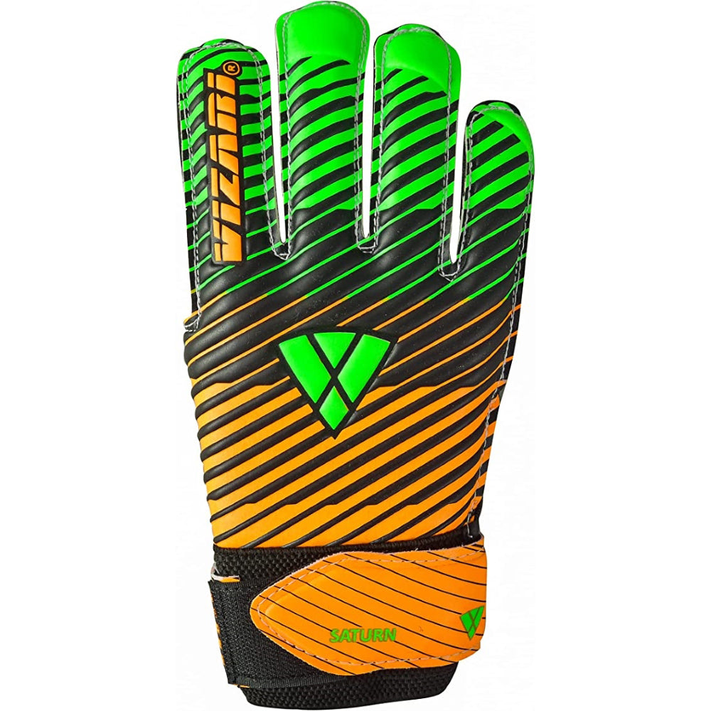 Vizari Saturn F.P. Goalkeeper Gloves W/ Finger Support – Green/Orange