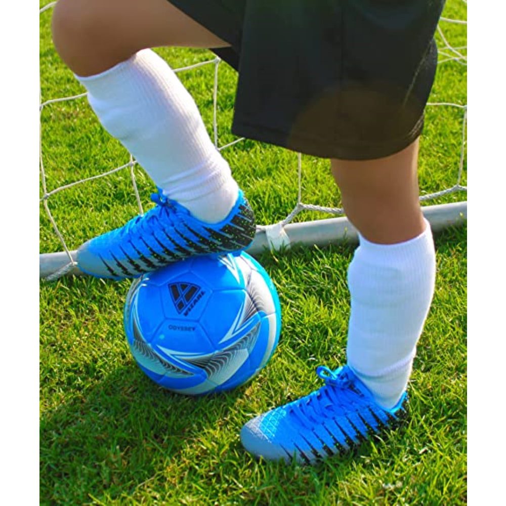 Vizari Bolt Youth Firm Ground Soccer Shoes – Blue/Black/Silver