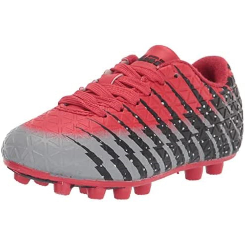 Vizari Bolt Youth Firm Ground Soccer Cleats – Red/Black/Silver