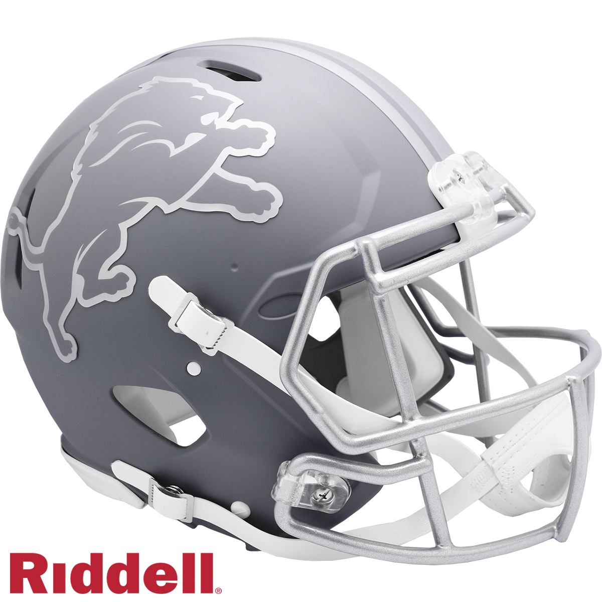 Detroit Lions Helmet Riddell Authentic Full Size Speed Style Slate Alternate