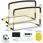 6x4ft Pop Up Soccer Goal Set Of 2 Backyard Soccer Net Portable Training Equipment With Ball Cones Pump For Kids Youth