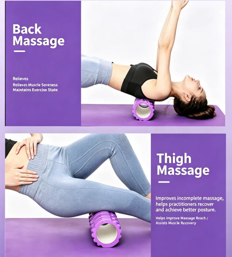 Foam Roller Yoga Column Fitness Yoga EVA Foam Roller Yoga Stick Deep Tissue Massage Roller, Suitable for Back/Waist/Leg Muscle