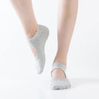 Backless Non-slip Fitness Pilates Socks Cotton Women Sport Yoga Socks Ballet Dance Slippers Barefoot Sock Workout for Gym