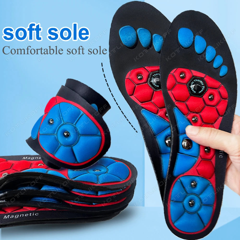 Unisex Magnetic Therapy Sports Insoles Acupressure Massage Arch Support Slimming Weight Loss Anti-Fatigue Health Care Pads