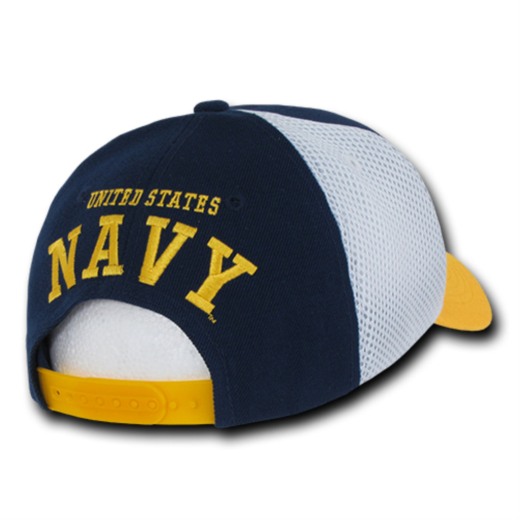 Deluxe Mesh Military Caps, Navy, Nvygold
