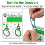 Includes 27 Rope Knots Rock Climbing Knot Cards,with Mini Carabiner to Clipping,Waterproof Knot Tying Cards Ultimate Knot Guides