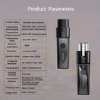 XLR Wireless Microphone Transmitter Receiver，  2.4Ghz Microphone Wireless System, Rechargeable Wireless Mic Adapter for Audio Mi