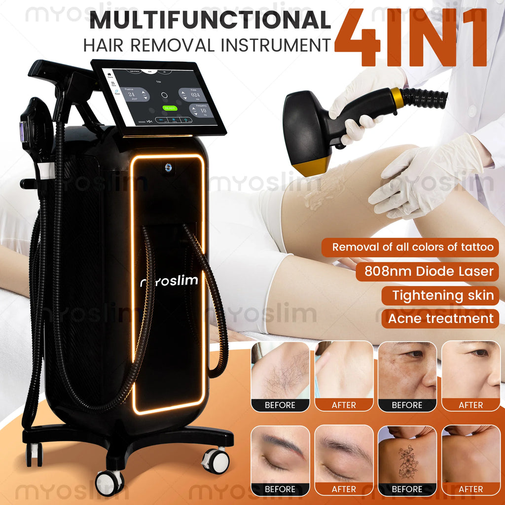 4 In 1 Diode Ice Titanium Laser FAC 5000W 4 Wavelength 755/808/940/1064NM Portable Device Soprano Body Hair Removal