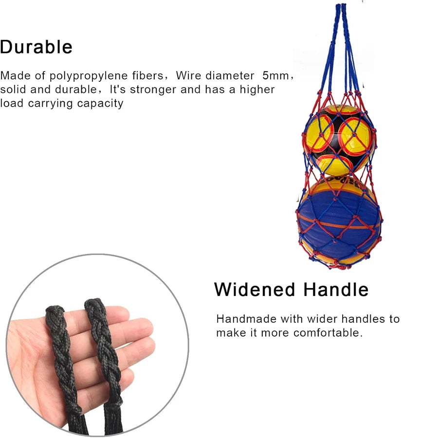 Basketball Net Bag Soccer Football Mesh Storage Sports Ball Holder Nylon Carry Bag Durable Single Ball Carrier 10/5/1 Packs