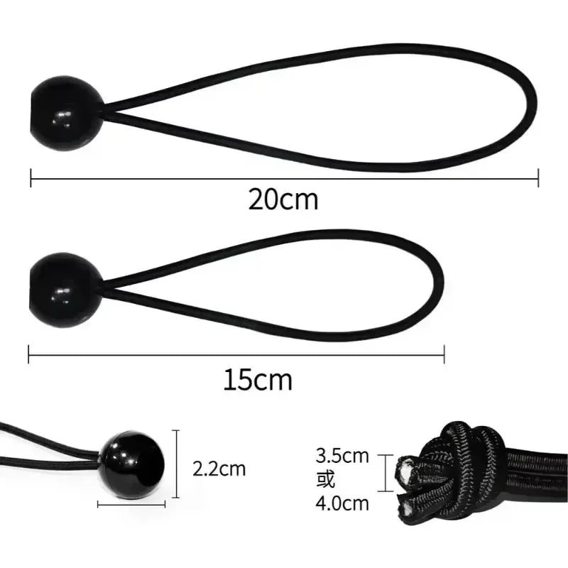 10pcs Bungee Ball Tarps Canvas Tarpaulin Flagpole Ties Cord Ends Elastic Rope Lace Fixed Boat Pole Camping Tent Accessories