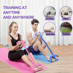 Multi-Functional Four-Tube Pedal Tensioner Yoga Elastic Band Home Fitness Equipment Abdominal Strengthening Tension Rope