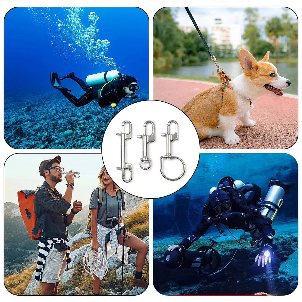 Stainless Steel Swivel Snap Hook Clip Dive Bolt Snap Hook Single Ended Hook Buckle For Scuba Diving Part Tool Accessories