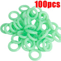 100PCS Fluorescent Silicone Tent Nail Ring Luminous O-shaped Fishing Rod Rings Night Light Outdoor Camping Tents Accessories