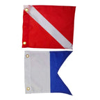 Dive Boat Flag (Alpha Flag) & Diver Down Flag (Scuba Flag) International Diving Underwater Sign