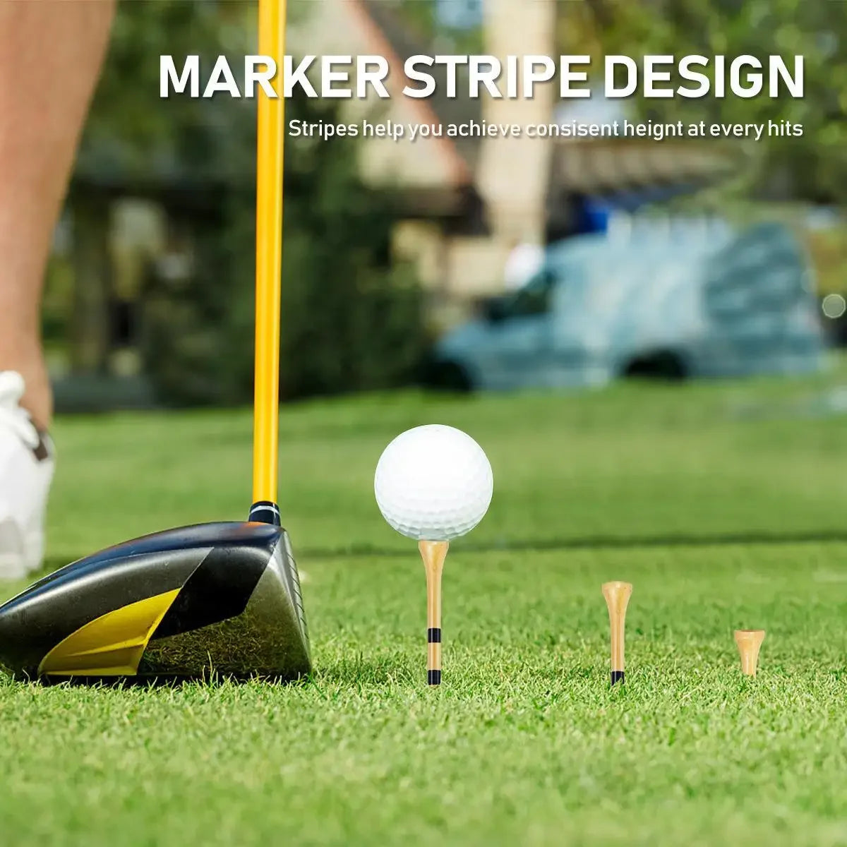 50pcs Bamboo Golf Tees More Durable and Stable TE003-Y