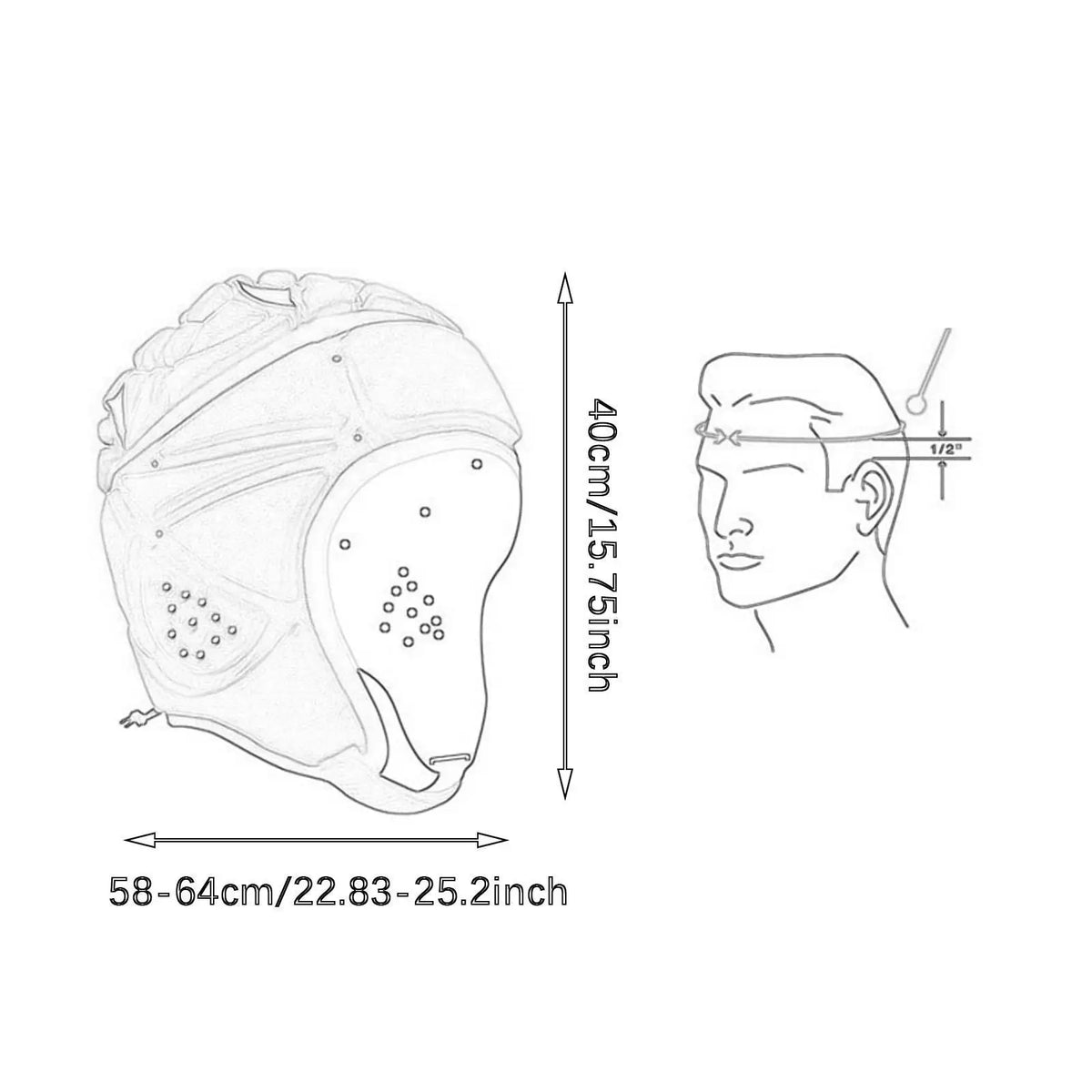 Rugby Helmet Ultralight Adjustable Protective Gear Protective Cap Headgear for Flag Football Sports Baseball Playing Training