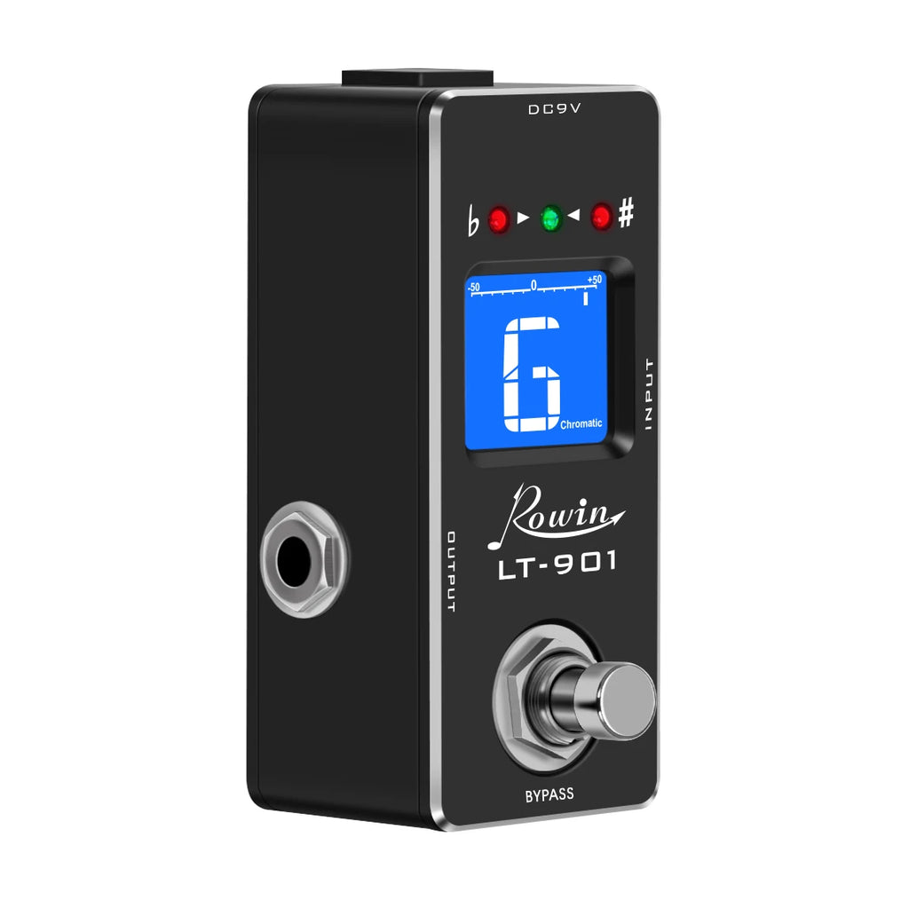 Rowin LT-901 Guitar Tuner Mini Chromatic Tuner Pedal Effect LED Display True Bypass Guitar Accessories for Electric Guitar Bass