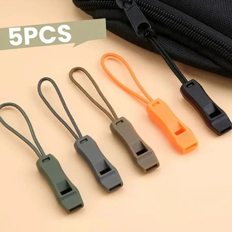 5Pcs Portable Emergency Survival Whistles With Braided Lanyard Outdoor Camping Hiking Safety Signal Whistle Multi Color