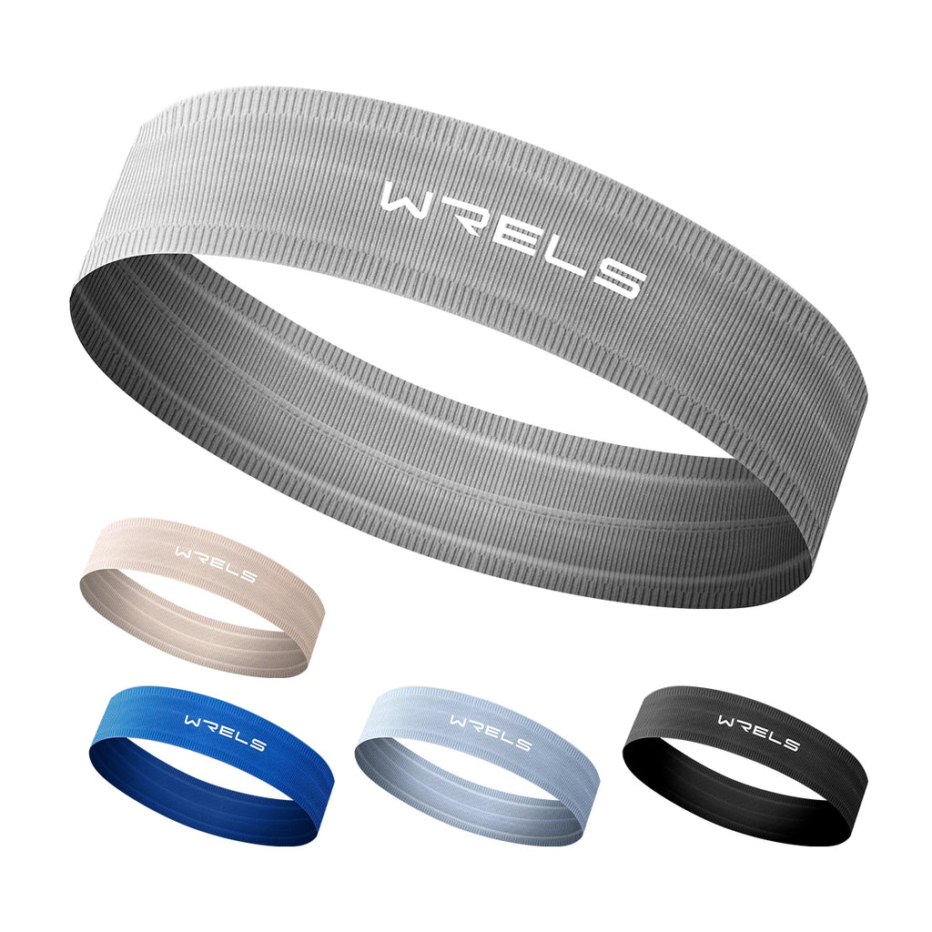 WRELS Sports Headband Anti-Slip Yoga Hair Band Quick Dry Running Sweatband Sweat Absorbing Breathable Elastic Fitness Headband