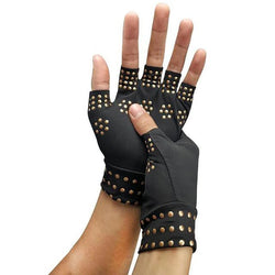 GETINFIT Dispensing Pressure Half Finger Gloves Outdoor Fitness Riding Gloves Non-slip Rehab Gloves Magnetic Physical Therapy