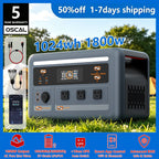 OSCAL PowerMax 1800se 1800W Portable Power Station 1024Wh LiFePO4 Continuous 3600W Surge 1H Fast Charge UPS Solar Generator APP Control for Home Hurricane Camping RV