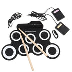 2022New Folding Silicone Hand Roll USB Electronic Drum Portable Practice Drums Pad Kit With Drumsticks Sustain Pedal