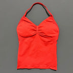 NCOYOE Women Gym Tank Top Sports V Neck Seamless Slim Fit Longline Yoga Top Running Fitness Workout Activewear Top