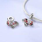 Fashion 100% 925 Silver Red Motorcycle Sports Car SUV Bus Charms Beads For Women Fit DIY Pan Bracelets Party Birthday Jewelry