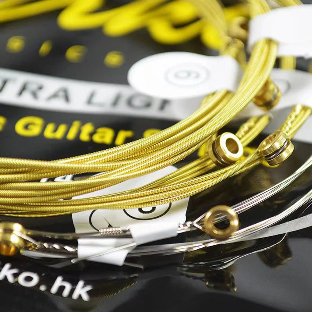 ZIKO 1Set DAG-010 Folk Guitar Strings – Brass,010-048, Extra Light Feel, Balanced Sound, Anti-Corrosion Pack, 880mm Length, 6pcs
