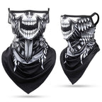 3D Skull Summer Bandana Hanging Ear Triangle Scarf Cycling Hiking Hunting Fishing Sports Bicycle Face Mask Neck Gaiter Men Women