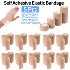 Sports Fixing Finger Wrist Leg 5 Pcs 2.5/5/7.5/10cm Self Adhesive Elastic Bandage Cohesive Non-woven Wraps Tape Disposable
