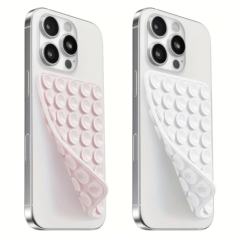 2pcs Double-Sided Silicone Suction Cup Phone Stand for Iphone  Android  Adjustable Angle for Makeup Fitness Yoga Binge-Watching