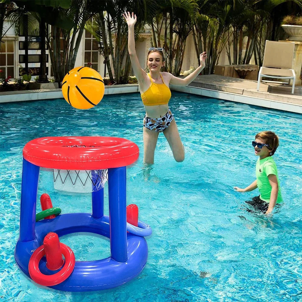 Water basketball hoop. Wholesale of cross-border inflatable water toys. Inflatable basketball hoop with interactive