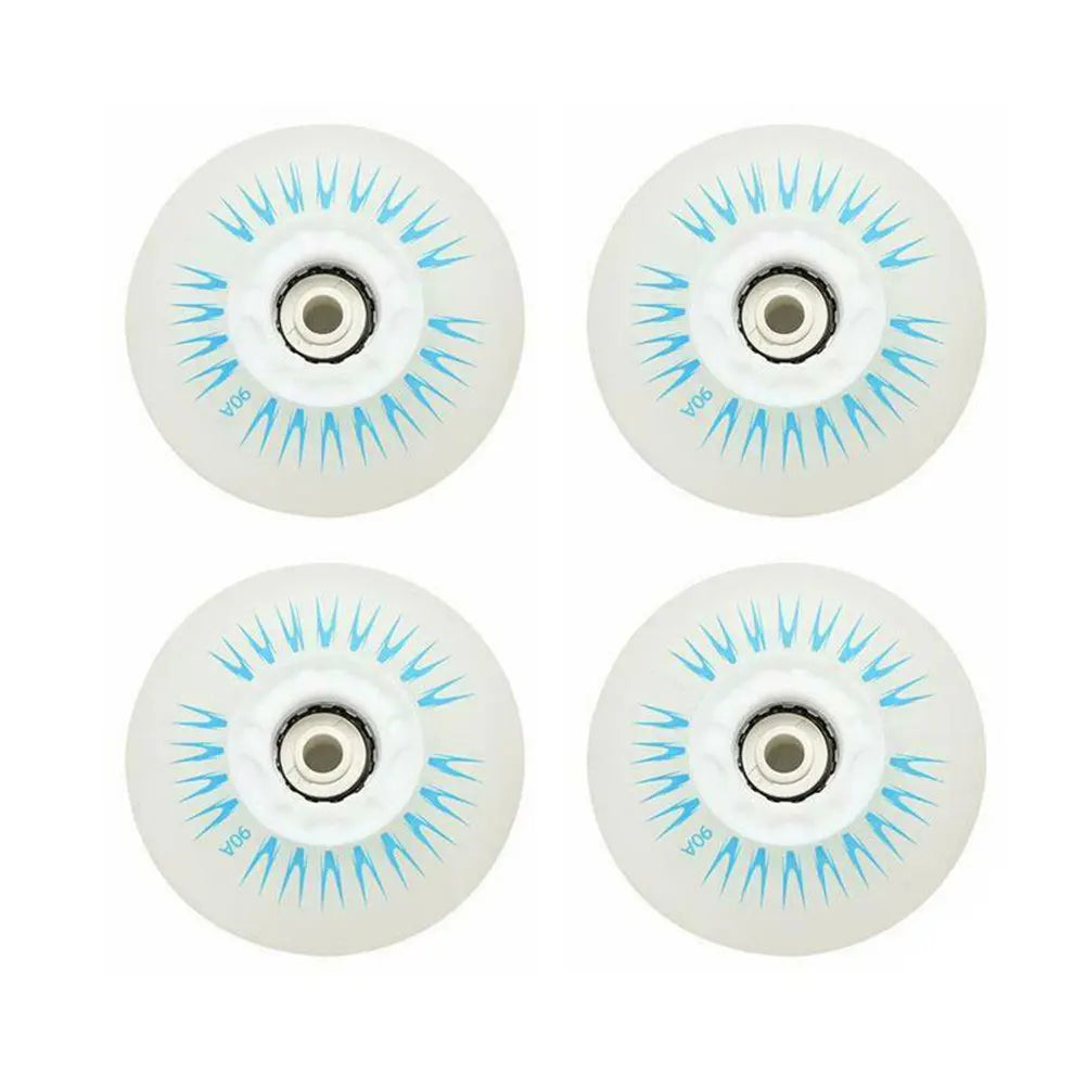 4pcs Flash Inline Skate Wheels 90a LED Lighting Skating Wheels 68/72/76//80mm Speed Skates Rock Fancy Roller Skates PU Tyres