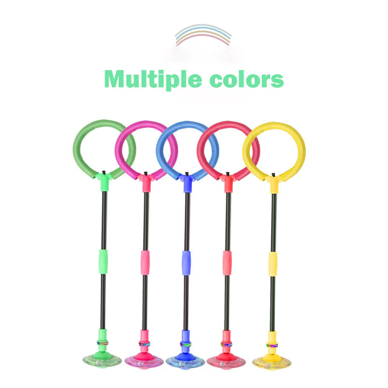 Bounce Ball Elastic Flash Ball Self Luminous Adult Children Rotation Jump Ring Fitness Set Foot Single Leg Swing Ball New Gift