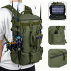Multifunctional Fishing Backpack Tackle Bag with Rod Holders Fish Equipment Storage Waterproof Wear-resistant Outdoor Sports Bag