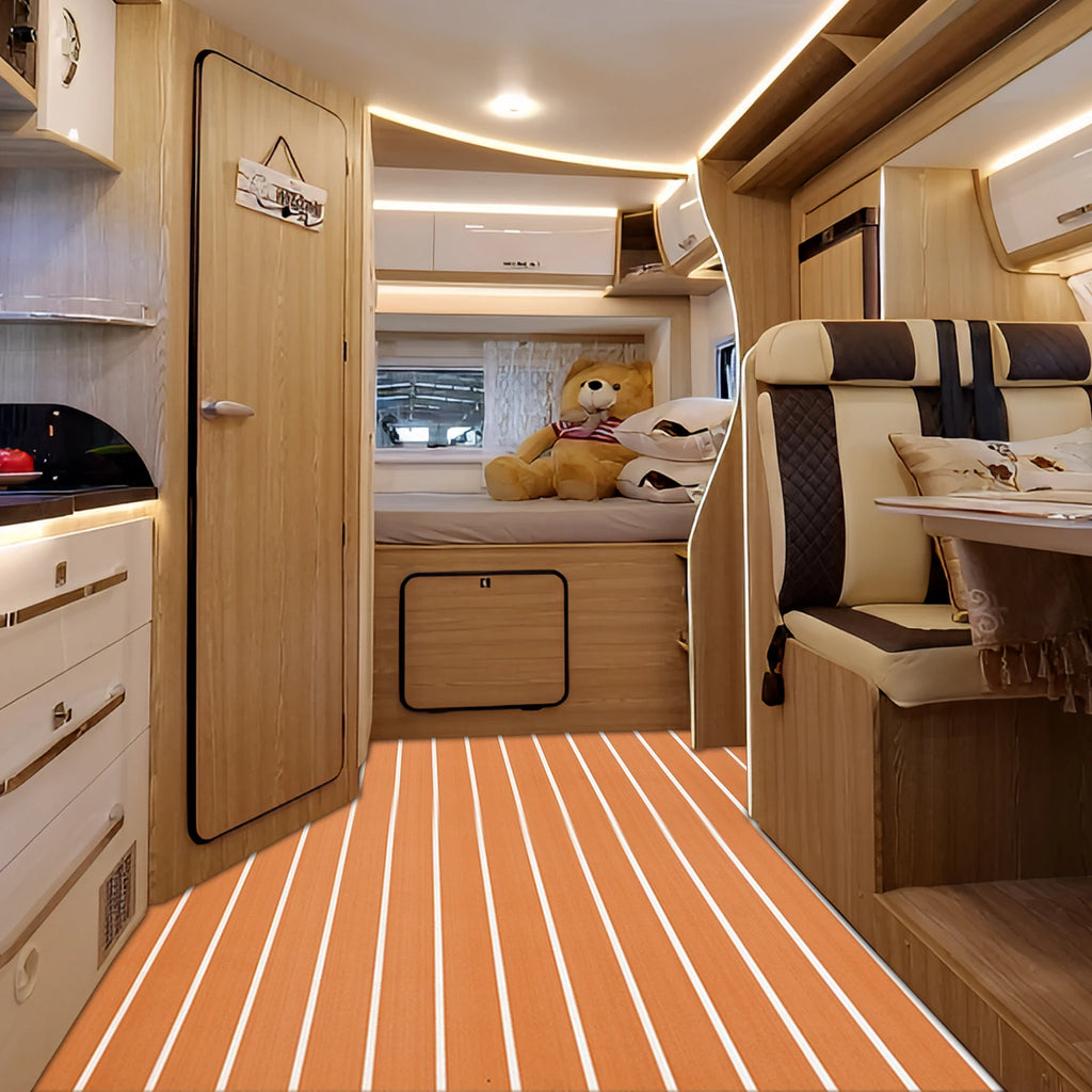2400X900x6mm Self-Adhesive EVA Foam Decking Sheet Faux Teak Synthetic Boat Marine Flooring Accessories