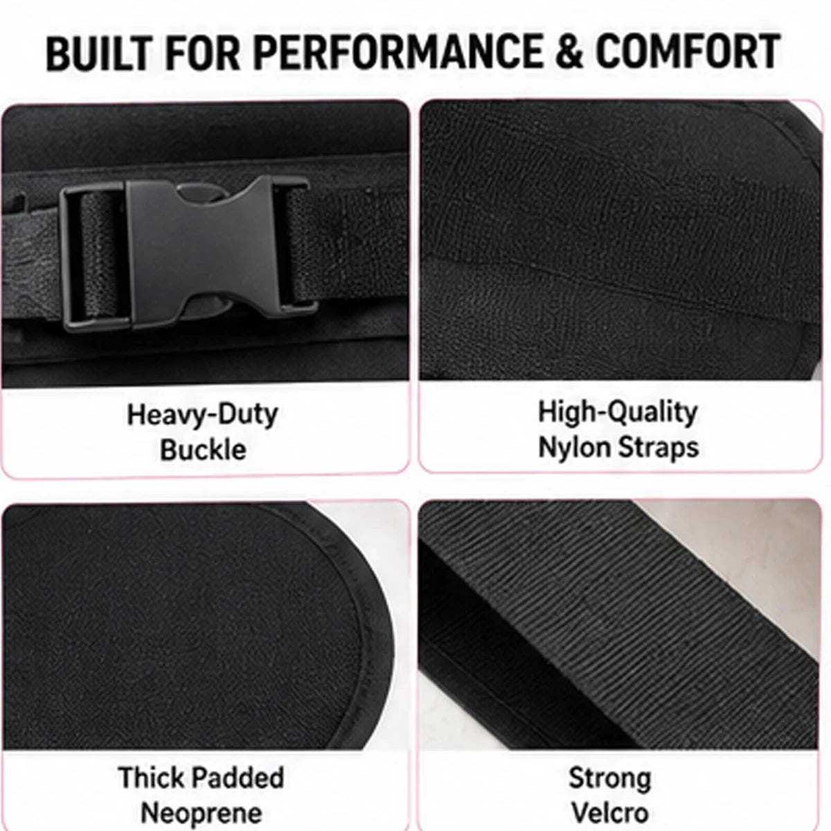 Heavy Duty Nylon Hip Thrust Belt, Adjustable Thick Padded Dumbbell Glute Workout Strap, Portable Home Gym Fitness Equipment