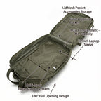 Men 45L Tactical Hiking Backpack Molle Mountaineering Water Resistant Outdoor Camping Trekking Backpacking Bushcraft Travel Rucksack Bug Out Bag Survival Emergency Large Capacity Climbing Cycling Daypack Women Durable Wear Re