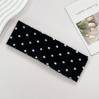 Women's yoga elastic headband with polka dots, autumn fashion makeup headband, hair accessories, sports and fitness headband