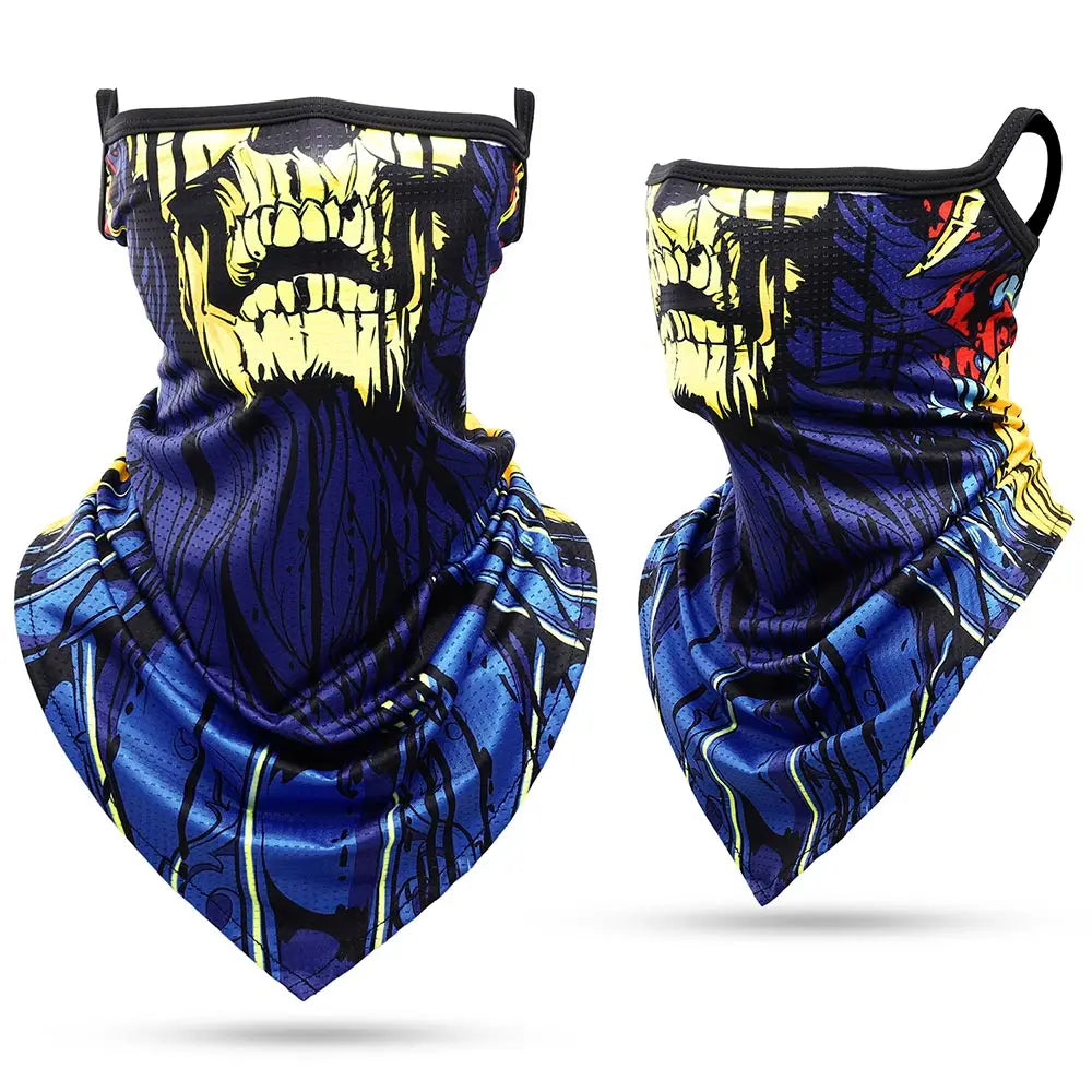 3D Skull Summer Bandana Hanging Ear Triangle Scarf Cycling Hiking Hunting Fishing Sports Bicycle Face Mask Neck Gaiter Men Women