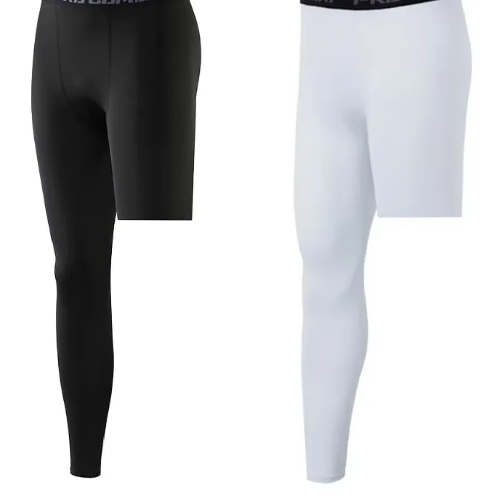 2026 Compression Pant Men Training Gym Leggings with Pockets Running Tights Fitness Basketball Jogging Workout Trouser Polyester