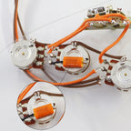 SSS Guitar Standard Wiring Kit (1 Volume/2 Tone, with 5-Position Mechanical Pickup Selector Switchs 6mm 24-Tooth 250kΩ Brass)