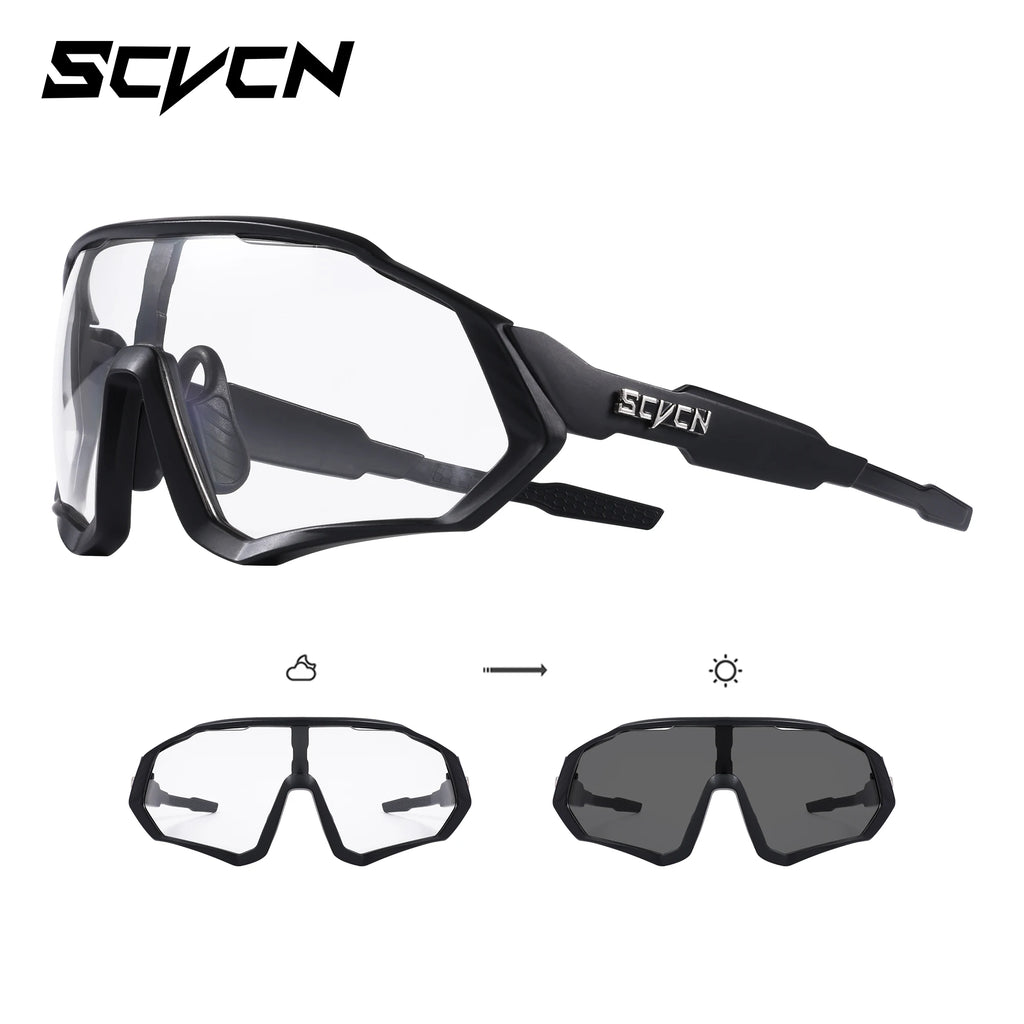 SCVCN Photochromic Cycling Sunglasses Outdoor Sports Running Drving Glasses Road MTB Bicycle Goggles  UV400 Safety Bike Eyewear