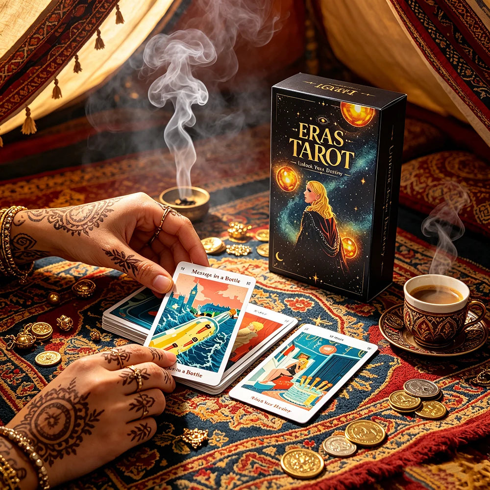 Eras Tarot Deck Starry Galaxy Cosmic Themed Tarot Cards Mystic Space Witch Divination Board Game Fate Reading Meditation Cards