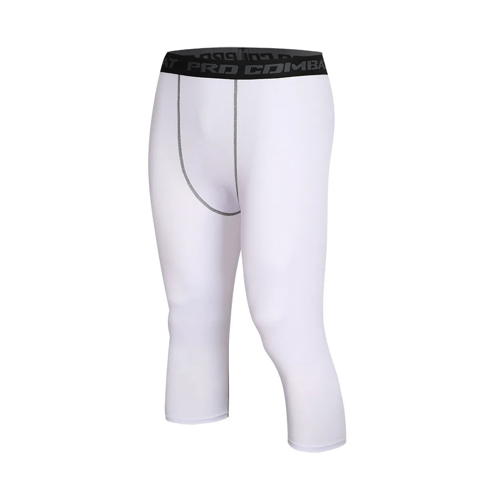 2026 Compression Pant Men Training Gym Leggings with Pockets Running Tights Fitness Basketball Jogging Workout Trouser Polyester