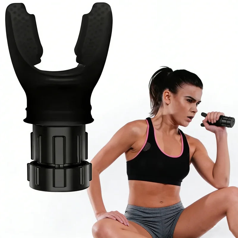 Silicone Breathing Device Adjustable Resistance Portable Throat Fitness Lung Capacity Training Respiratory Exerciser Adjustable